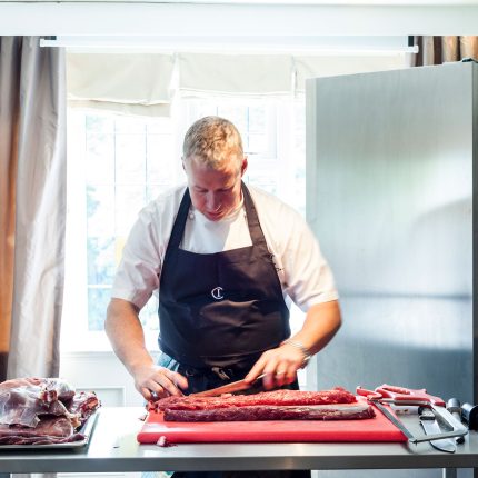 Roe buck butchery masterclass with Chef Andrew McLeish at Chapter One Restaurant Kent.