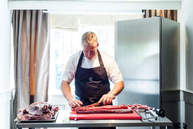 Roe buck butchery masterclass with Chef Andrew McLeish at Chapter One Restaurant Kent.