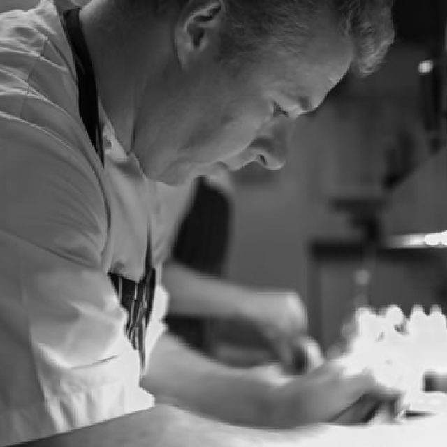 Chef Andrew McLeish leading a gourmet cookery masterclass at Chapter One, Kent.