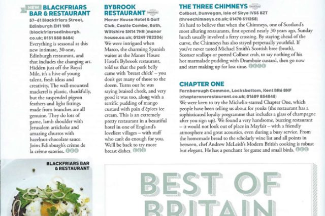 Tatler Best of Britain Restaurant Kent
